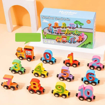 🚂50% OFF NOW! Magnetic Wooden Number Train Toy – Colorful Digital Train Puzzle, Early Learning Counting Building Blocks for Toddlers, Educational Preschool Toy