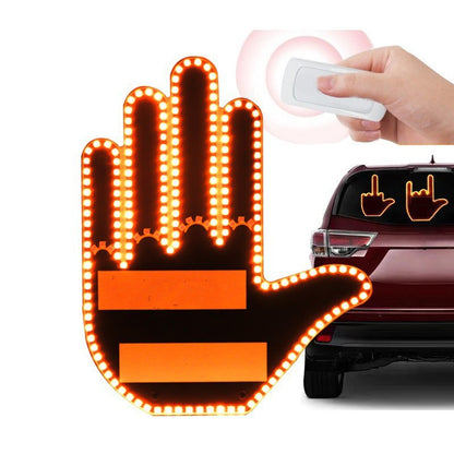 ✋50% OFF NOW! Car Hand Gesture LED Light with Remote Control, Funny Rear Window Finger Signal Light, Novelty Car Decor Lamp for Rear Windshield