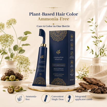 🔥50% OFF HOT SALE! Plant-Based Comb Hair Dye Cream, Ammonia-Free At-Home Gray Root Touch-Up Color for Quick Full Head Grey Hair Coverage