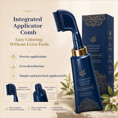 🔥50% OFF HOT SALE! Plant-Based Comb Hair Dye Cream, Ammonia-Free At-Home Gray Root Touch-Up Color for Quick Full Head Grey Hair Coverage