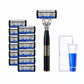 🪒50% OFF NOW! 6‑Layer Manual Razor Set with Pivoting Head‑Smooth Glide Shaving Kit, Non‑Slip Handle & Lubricating Strip, Men’s Manual Shaver with Replacement Blades