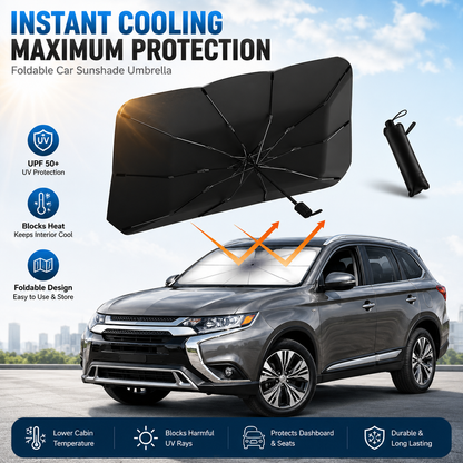 ☂️Upgraded Foldable Car Windshield Sun Shade Umbrella, UPF50+ UV Block Heat Insulation Auto Front Window Protector