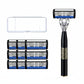 🪒50% OFF NOW! 6‑Layer Manual Razor Set with Pivoting Head‑Smooth Glide Shaving Kit, Non‑Slip Handle & Lubricating Strip, Men’s Manual Shaver with Replacement Blades