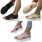 👡LAST DAY SALE £11.99! ✨Women Breathable Hollow Knit Platform Slide Sandals, Soft Cushioned Open Toe Slip-On Summer Wedge Sandals