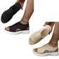 👡LAST DAY SALE £11.99! ✨Women Breathable Hollow Knit Platform Slide Sandals, Soft Cushioned Open Toe Slip-On Summer Wedge Sandals