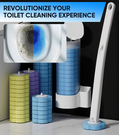 🚽50% OFF NOW! Disposable Toilet Brush Set with Replaceable Cleaning Heads – Hands-Free No-Touch Toilet Cleaning Tool, Wall-Mounted Storage Holder for Bathroom Deep Clean