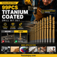 🔧50% OFF NOW ! ⚙️99Pcs Titanium Coated Drill Bit Set, High Hardness Multi-Size Drilling Bits for Wood Metal Plastic Electronics