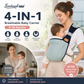👶50% OFF NOW! 4‑In‑1 Lightweight Baby Carrier, Breathable Ergonomic Infant Sling, Hands‑Free Adjustable Baby Wrap for 0‑36 Months, Front & Back Carry for Newborn & Toddler