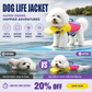 🐶50% OFF NOW! Dog Life Jacket with Chin Float, Color‑Block Pet Safety Flotation Vest with Rescue Handle, Adjustable Buckle Dog Swim Life Vest for Pool Beach Boating