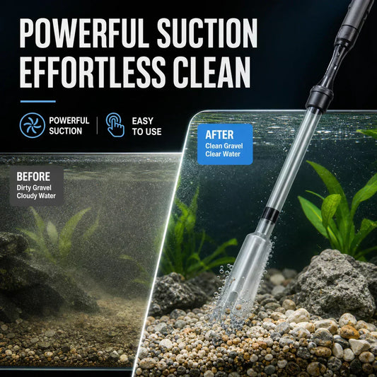 🐠50% OFF NOW! Electric Aquarium Gravel Cleaner – Powerful Suction Fish Tank Vacuum Siphon, Easy Gravel Cleaning & Water Changing, Automatic Aquarium Maintenance Tool