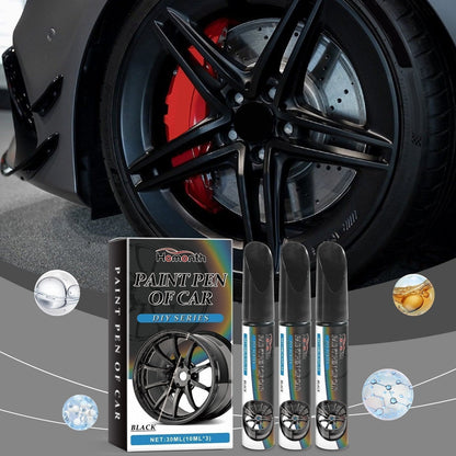 🚘50% OFF NOW! Car Wheel Scratch Repair Pen‑Black DIY Rim Touch‑Up Paint Pen, Waterproof Scratch Remover for Alloy Wheel Curb Rash & Surface Marks
