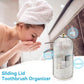 🛁50% OFF NOW ! ✨Sliding Lid Toothbrush Organizer – Dustproof Waterproof Multi-Slot Toothpaste Holder, Bathroom Countertop Storage Container