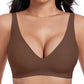👙Final 12 Hours Only £9.99! Jelly Wireless Seamless Bra – Deep V Push Up Bralette, Adjustable Back Straps, All-Day Comfort Everyday T-Shirt Bra