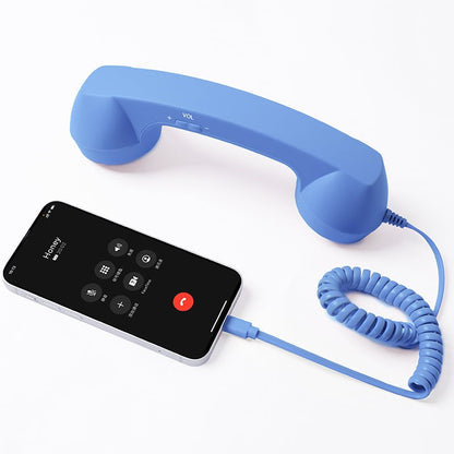 📞50% OFF NOW! Vintage Retro Telephone Handset – Wired Retro Phone Receiver for Smartphones, Ergonomic Curved Old-School Phone Handset, Cute Aesthetic Accessory & Unique Gift for Home & Desk