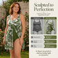 👙 LIMITED-TIME 50% OFF! Women's Leaf Floral Print One Piece Swim Dress, Tummy Control Plus Size Swimming Costume
