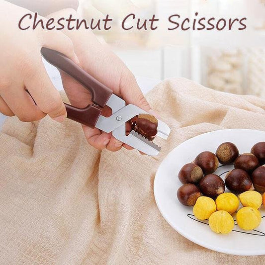 🌰50% OFF NOW! Chestnut Cutter Scissors – Heavy Duty Chestnut Opener Tool, Non-Slip Handle Nut Shell Cracker for Chestnuts, Walnuts & Hazelnuts, Quick Cut Shell Without Hurting Kernel
