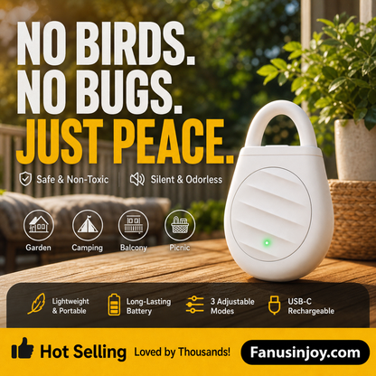 🐦50% OFF NOW ! ✨Portable Ultrasonic Bird Repellent Keychain – Upgraded Chip, LED Indicator, Hanging‑Type Safe Ultrasonic Bird Deterrent for Outdoor Use