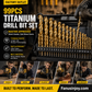 🔧50% OFF NOW ! ⚙️99Pcs Titanium Coated Drill Bit Set, High Hardness Multi-Size Drilling Bits for Wood Metal Plastic Electronics