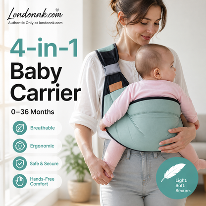 👶50% OFF NOW! 4‑In‑1 Lightweight Baby Carrier, Breathable Ergonomic Infant Sling, Hands‑Free Adjustable Baby Wrap for 0‑36 Months, Front & Back Carry for Newborn & Toddler