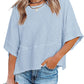 👚50% OFF HOT SALE 54000+ Sold! Women Solid Color Spliced Loose Crop T-Shirt, Flare 3/5 Bell Sleeve Breathable Casual Summer Tee Top