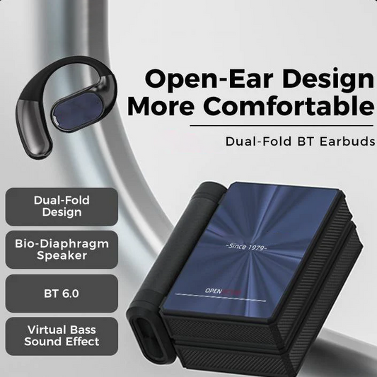🎧50% OFF NOW! Wireless Noise‑Canceling Bluetooth 6.0 Earbuds – Open‑Ear Dual‑Fold Bio‑Diaphragm Bluetooth Headphones, Virtual Bass Sport Earphones for Running, Workout & Daily Commute
