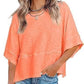 👚50% OFF HOT SALE 54000+ Sold! Women Solid Color Spliced Loose Crop T-Shirt, Flare 3/5 Bell Sleeve Breathable Casual Summer Tee Top