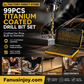🔧50% OFF NOW ! ⚙️99Pcs Titanium Coated Drill Bit Set, High Hardness Multi-Size Drilling Bits for Wood Metal Plastic Electronics