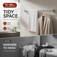 🧥50% OFF NOW! Adjustable No‑Drill Tension Rod, 70‑100cm Spring Tension Clothes Hanging Rod, No‑Damage Non‑Slip Closet Curtain Rod, Max 15KG Load for Wardrobe, Bathroom
