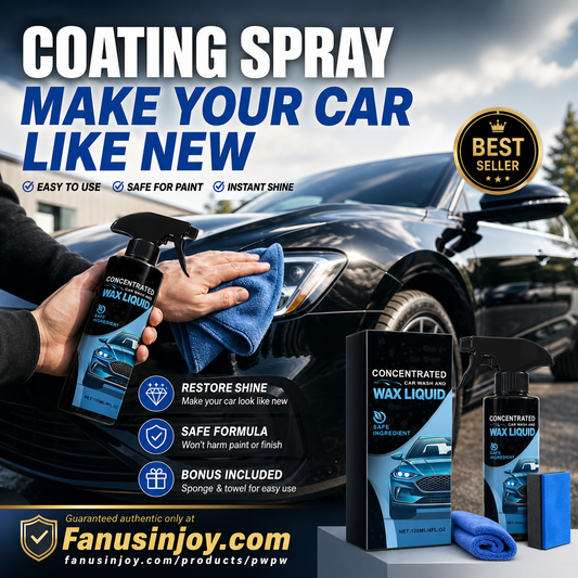 🚗✨LIMITED-TIME 50% OFF! Concentrated Car Wash And Wax Liquid, Gentle Effective Auto Cleaning Spray Kit with Cleaning Sponge & Microfiber Towel