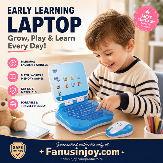 💻50% OFF NOW! Bilingual English & Chinese Kids Early Learning Laptop Toy with Mouse, Toddler Educational Learning Machine with Math, Word & Memory Games, Safe Portable Preschool Learning Toy Gift for Boys Girls