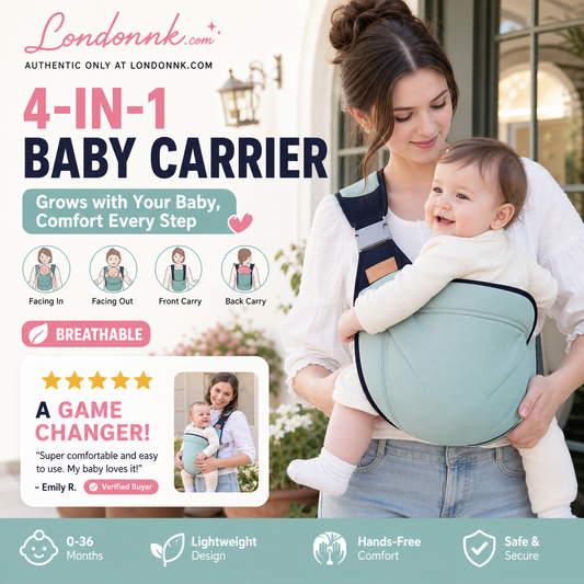 👶50% OFF NOW! 4‑In‑1 Lightweight Baby Carrier, Breathable Ergonomic Infant Sling, Hands‑Free Adjustable Baby Wrap for 0‑36 Months, Front & Back Carry for Newborn & Toddler