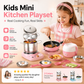 🍳50% OFF NOW! Kids Real Cooking Mini Kitchen Set, 22 PCS Functional Real Cookware Toy, Safe Mini Stove Cooking Playset for Little Chefs, Pink & Blue Available