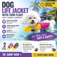 🐶50% OFF NOW! Dog Life Jacket with Chin Float, Color‑Block Pet Safety Flotation Vest with Rescue Handle, Adjustable Buckle Dog Swim Life Vest for Pool Beach Boating