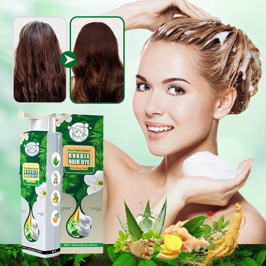 🔥Second bottle half price 🔥Pure Plant Extract Bubble Hair Dye For Gray Hair