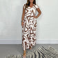 👗50% OFF NOW ! ✨Women's Ruffled Wide‑Leg Jumpsuit – Geometric Print V‑Neck One‑Piece Outfit