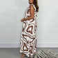 👗50% OFF NOW ! ✨Women's Ruffled Wide‑Leg Jumpsuit – Geometric Print V‑Neck One‑Piece Outfit