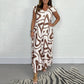 👗50% OFF NOW ! ✨Women's Ruffled Wide‑Leg Jumpsuit – Geometric Print V‑Neck One‑Piece Outfit
