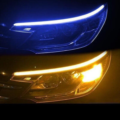 💡50% OFF NOW! Flexible Car LED Flow‑Type Signal Light (2 Pcs)‑ Multi‑Color DRL Daytime Running Light Strip, Waterproof Bendable Auto Headlight Decorative Strips for Vehicle Modification