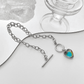 💜50% OFF NOW! Color Changing Mood Bracelet‑Heart Shaped Temperature Sensing Bracelet, Toggle Clasp Chain Bangle, Trendy Y2K Jewelry Gift for Women & Teens