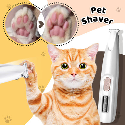 🐱 ⏳Limited-time 50% off⏰ Waterproof Rechargeable Pet Paw Shaver with LED Light, Low Noise Trimmer for Dog & Cat Grooming
