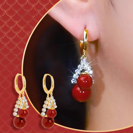 Elegant Zirconia & Artificial Pearl Sparkling Earrings