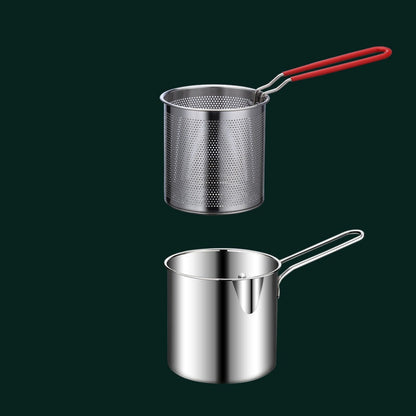 🍟50% OFF NOW ! ✨304 Stainless Steel Multifunctional Fryer, Splash‑Proof Deep Pot Design with Filter Basket, Restaurant‑Quality Home Deep Frying Pot