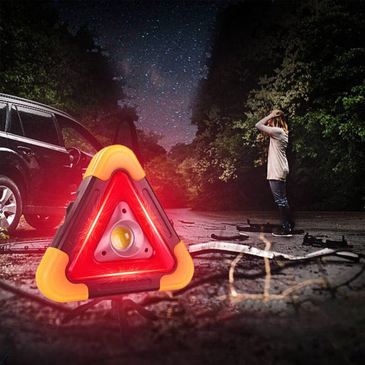 🚗50% OFF NOW! 2026 New 3‑IN‑1 Solar Emergency Triangle Warning Light, Rechargeable Roadside Hazard Warning Beacon, Multi‑Mode LED Car Breakdown Safety Warning Lamp for Night Road Emergency