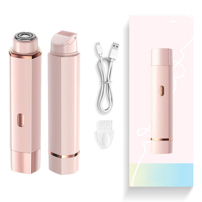 🌸LAST DAY 50% OFF! 2-in-1 Women Electric Shaver, Dual Head Rechargeable Body Hair Trimmer for Armpit, Leg, Bikini Line Facial Hair Removal