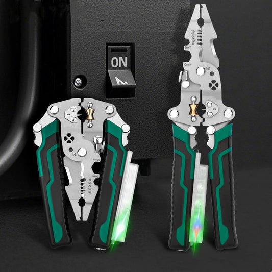 ⚡50% OFF NOW! Multifunctional Foldable Wire Stripping Scissors with Electrical Test, Multi-Purpose Electrician Pliers, Wire Cutter Stripper Crimping Tool for Electrical Wiring Repair