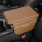 🚗50% OFF NOW! Universal Faux Leather Car Armrest Box Booster Cushion – Quilted Armrest Pad with Storage Pocket, Comfort Heightening Armrest Cover for Most Vehicles