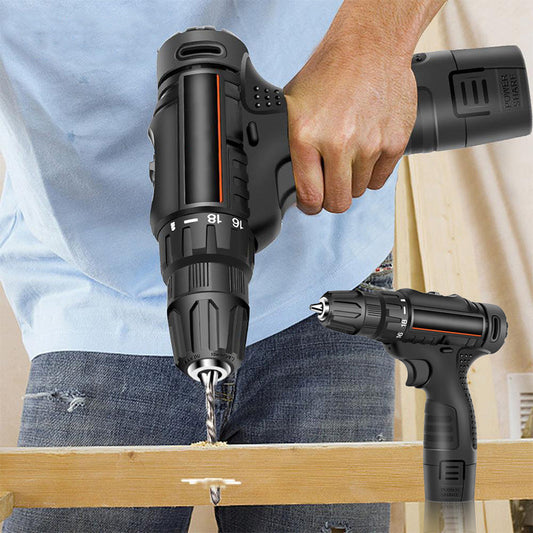 ⚡50% OFF NOW! Electric Cordless Drill with Battery & Charger, Portable Rechargeable Power Drill Driver, Adjustable Torque for Home DIY, Wood & Metal Drilling and Screw‑Driving Tasks