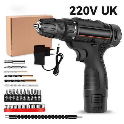⚡50% OFF NOW! Electric Cordless Drill with Battery & Charger, Portable Rechargeable Power Drill Driver, Adjustable Torque for Home DIY, Wood & Metal Drilling and Screw‑Driving Tasks