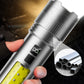 🔦50% OFF NOW! Portable Powerful Long Range Flashlight – USB Rechargeable LED Torch with Side COB Light, Waterproof Handheld Flash Light for Camping, Hiking, Emergency Use
