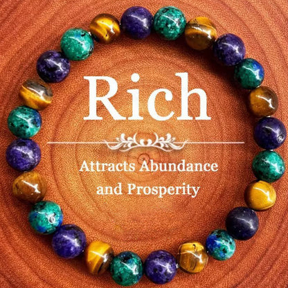 📿50% OFF NOW ! ✨Elegant Natural Stone Bead Bracelet – Healing Crystal Elastic Bracelet for Stress Relief, Luck & Daily Wear